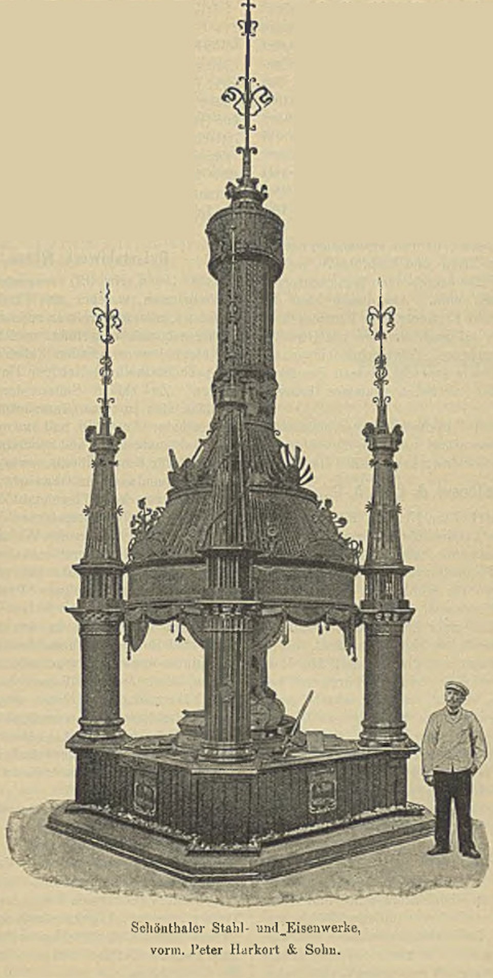 Ausstellungsstand der Schönthaler Stahl- und Eisenwerke auf der Rheinisch-Westfälischen Industrieschau 1902