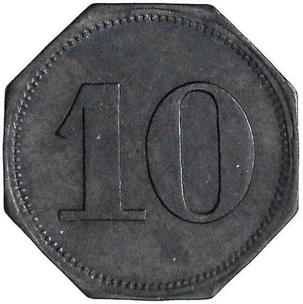 10 Pfennig Notmünze von 1918 (Rückseite)