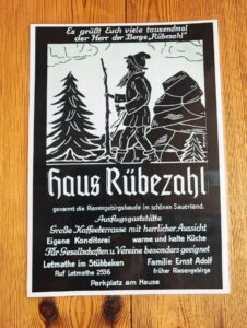 Werbeplakat von Haus Rübezahl in Stübbeken